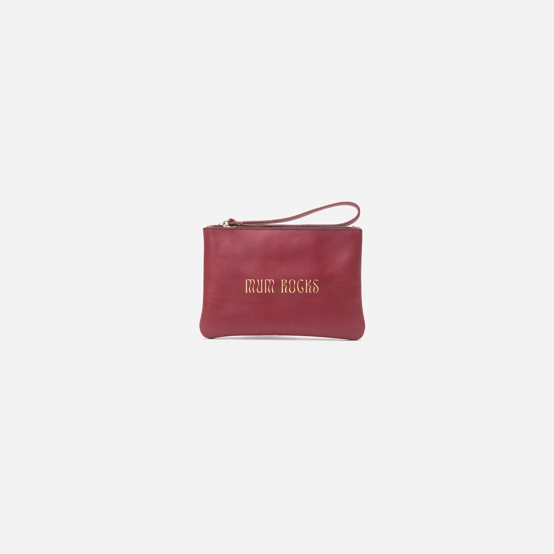 Zipper "Mum Rocks" Burdeos