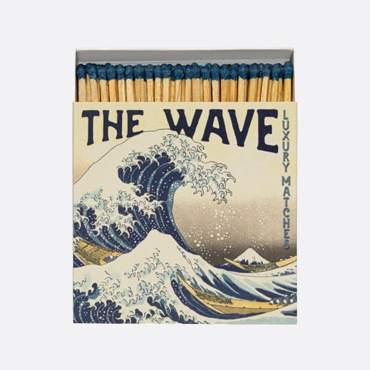 Caja cuadrada de cerillas Hokusai Wave